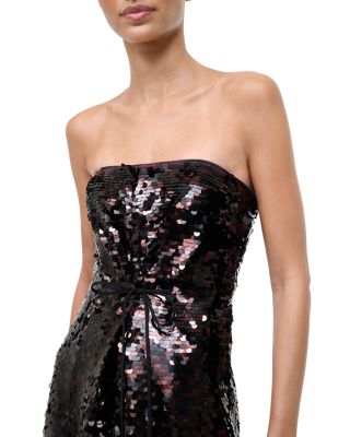 Strapless Paillette Dress