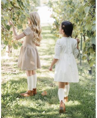 Girls&#39; Organic Flutter Sleeve Tiered Eyelet Dress - Little Kid, Big Kid