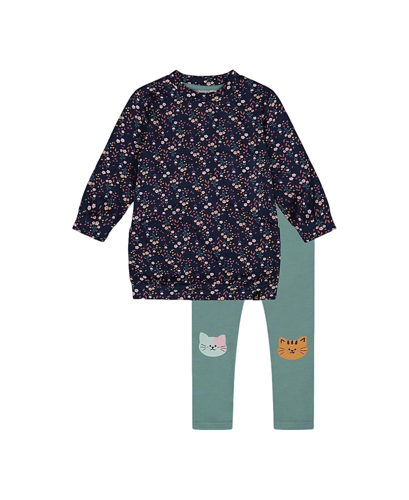 Deux Par Deux Girls' Tunic And Leggings Set - Baby In Blue
