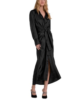 Long Sleeve Wrap Maxi Dress