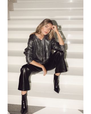 Metallic Threaded Hoodie