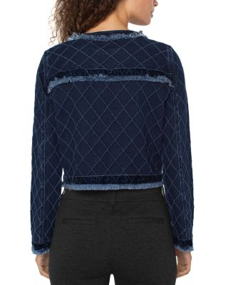 Frayed Edge Velvet Trim Jacket