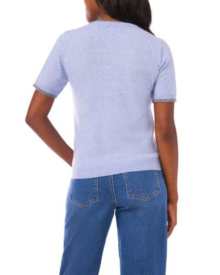 Contrast Edge Short Sleeve Sweater