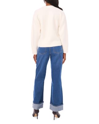 V Neck Split Cuff Cardigan