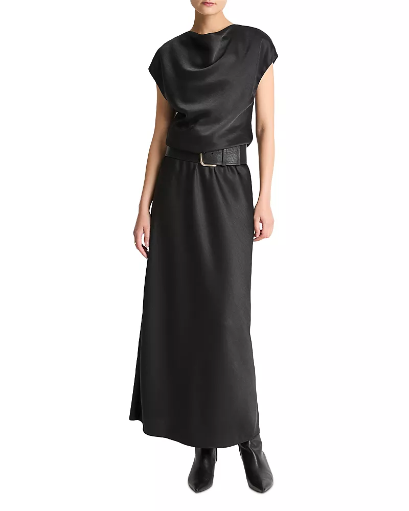 Vince Draped Cap Sleeve Maxi Dress