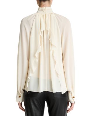 Gathered Mock Neck Blouse