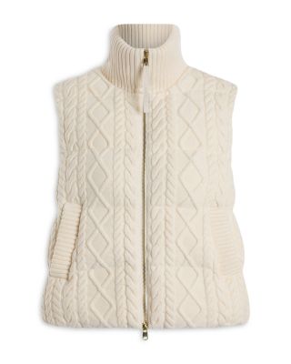 Irina Cable Knit Puffer Vest