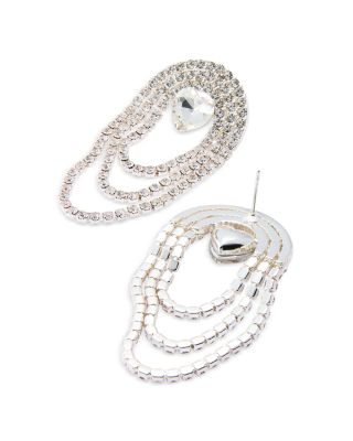 Heart Rhinestone Drop Earrings - Exclusive