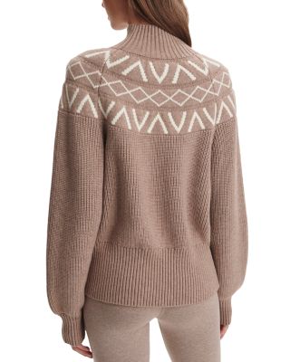 Marcie Fair Isle Yoke Mock Neck Knit Sweater