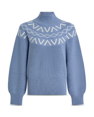 Marcie Fair Isle Yoke Mock Neck Knit Sweater