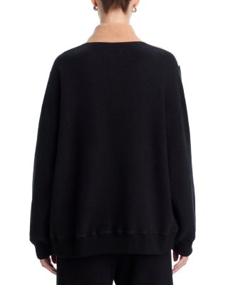 Color Blocked Mock Neck Quarter Zip Top