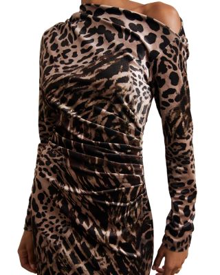 Petite Bria Printed Velvet Dress