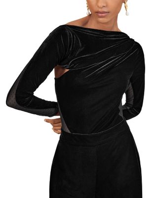 Karoli Long Sleeved Velvet Jumpsuit