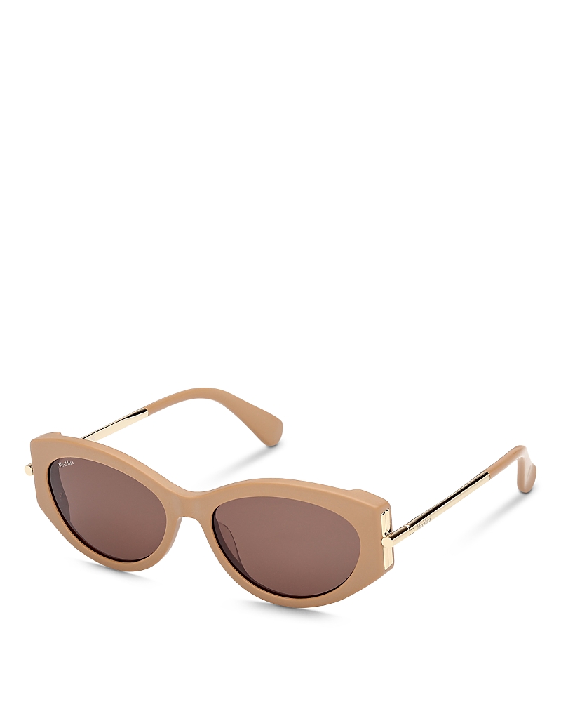 Max Mara Oval Sunglasses, 54mm In Brown