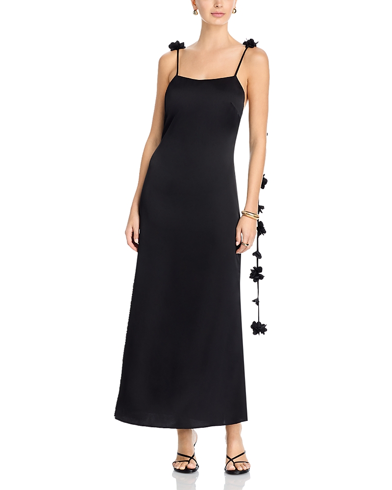 Aqua Flower Strap Maxi Dress - Exclusive