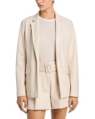 Faux Leather Open Blazer - Exclusive