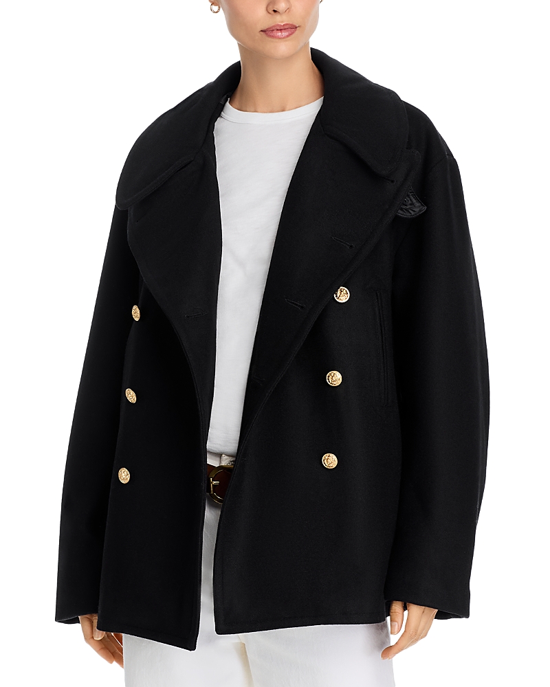 Denimist Oversized Peacoat In Black