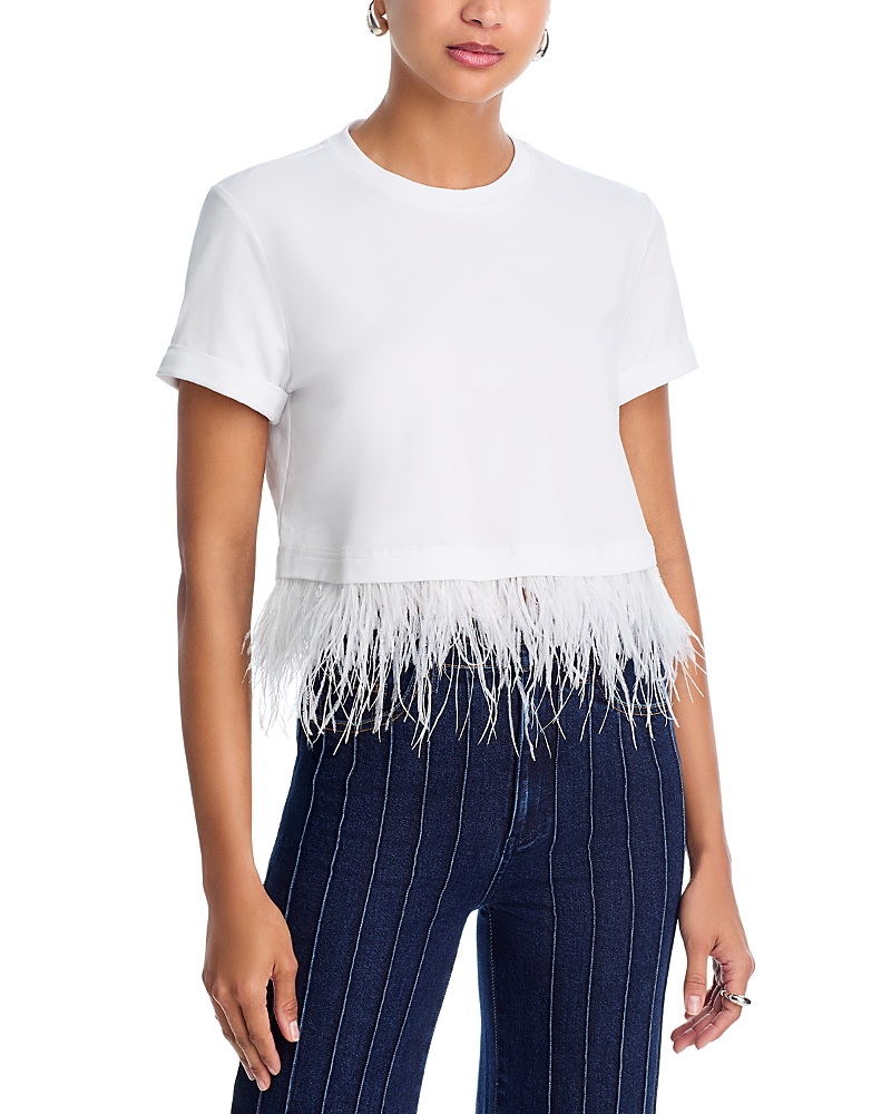 Cinq A Sept Short Sleeve Cropped Top