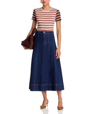 Alix Circle Denim Skirt