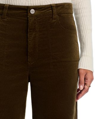 Anessa High Rise Corduroy Utility Jeans in Dark Brushed Olive