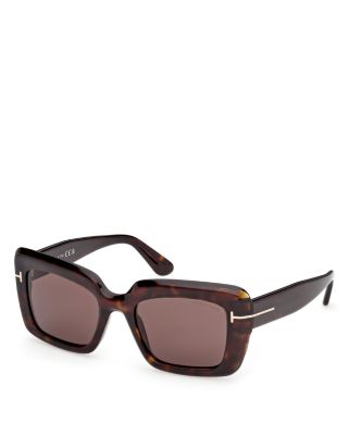 Leila Rectangular Sunglasses, 52mm