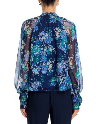Aderyn Tapestry Print Tie Neck Blouse