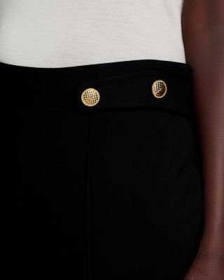 Flared Leg Pants with Buttons