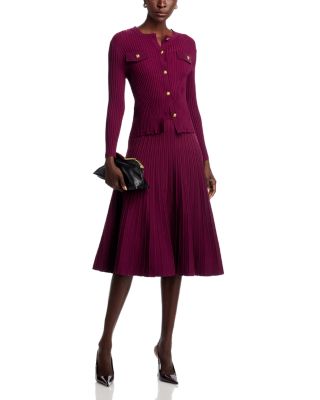 Rib A Line Midi Skirt