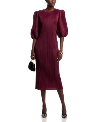 Puff Sleeve Crinkled Dress