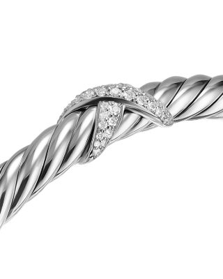 Cable Flex&reg; X Bracelet in Sterling Silver with Diamonds, 6mm