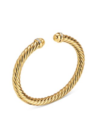 Cablespira&reg; Flex Bracelet in 18K Yellow Gold with Gemstones and Diamonds, 6mm