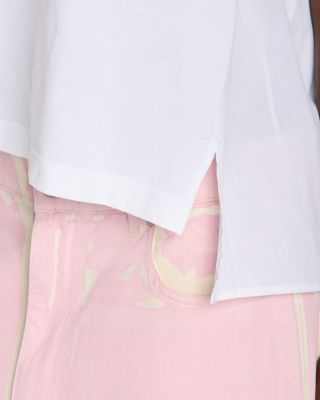 High Low Patch Pocket Crewneck Tee