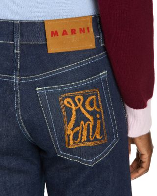 Stretch Denim Wide Leg Pants