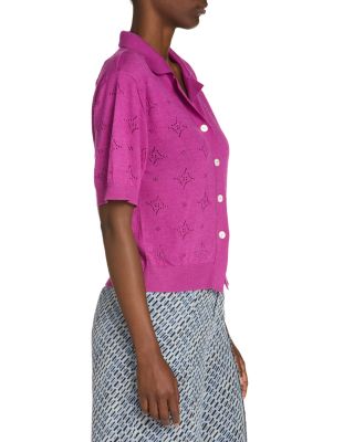 Wool Silk Perforated Knit Shirt