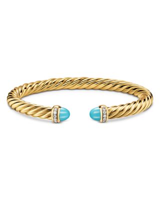 Cablespira&reg; Flex Bracelet in 18K Yellow Gold with Gemstones and Diamonds, 6mm
