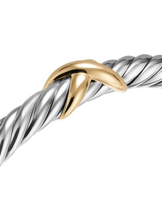 Cable Flex&reg; X Bracelet in Sterling Silver with 14K Yellow Gold, 6mm