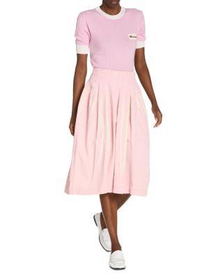 Denim Printed Midi Skirt