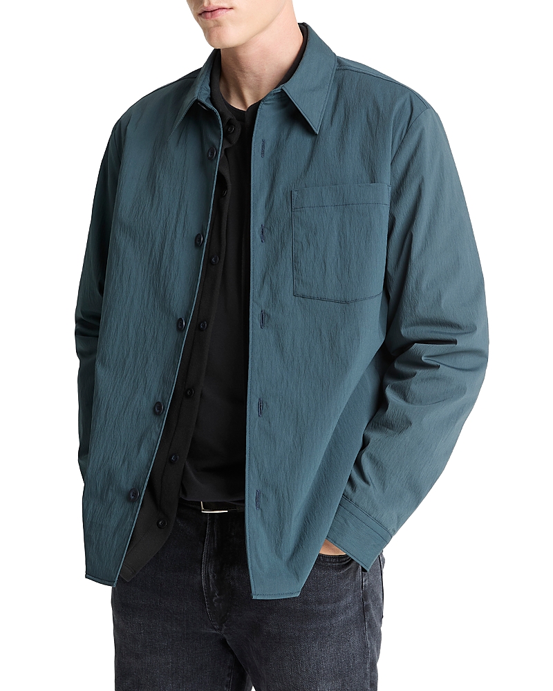 Vince Insulated Cotton Blend Button-up Shirt Jacket In Green