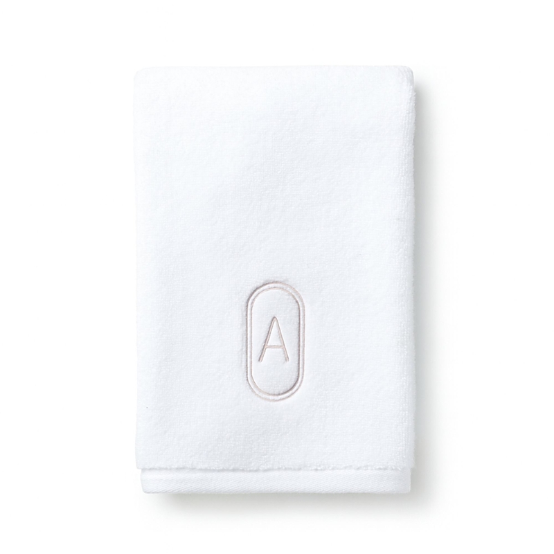 Domani Home Monogram Guest Towel, A In White