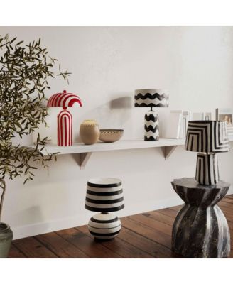 Maiori Striped Papier Mache Table Lamp