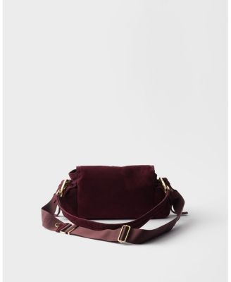 Explore Medium Suede Shoulder Bag With Flap