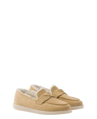  Women's Suede and Shearling Loafers
