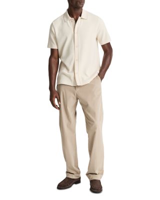 Short Sleeve Button Front Jacquard Sweater