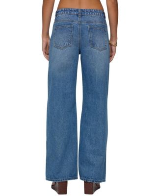 Ery Wide Leg Mid Rise Medium Rinse Wash Jeans