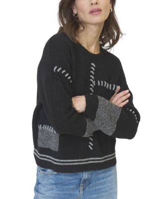 Women's Patchwork Cropped Sweater