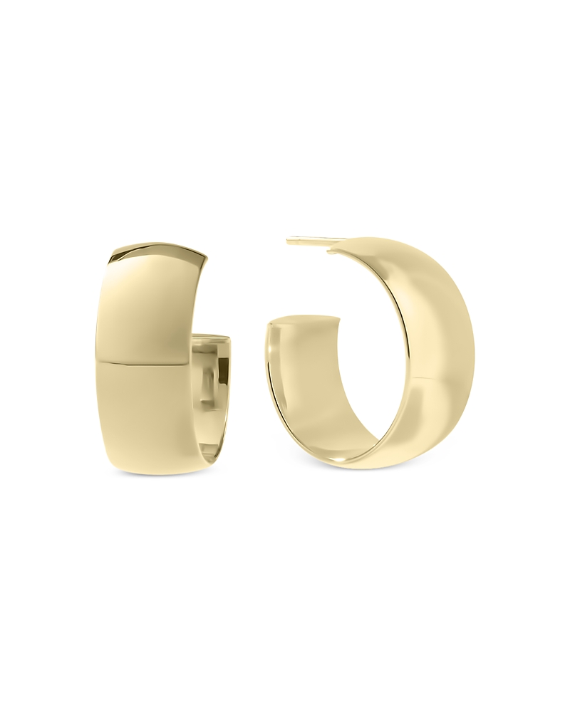 Lana Jewelry 14K Yellow Gold Wide Width Small Hoop Earrings