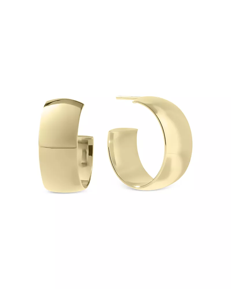 Lana Jewelry 14K Yellow Gold Wide Width Small Hoop Earrings