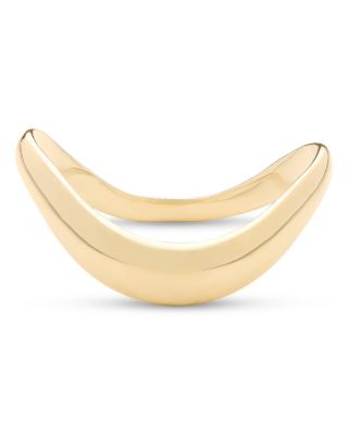 14K Yellow Gold Thin Curved Bubble Ring