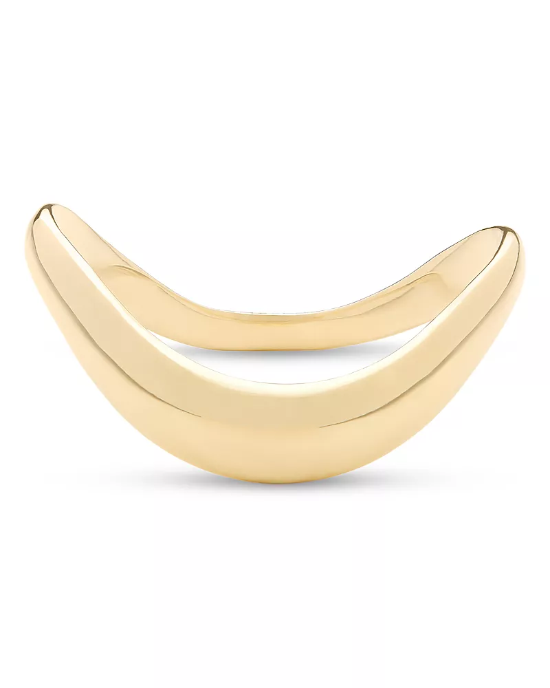 Lana Jewelry 14K Yellow Gold Thin Curved Bubble Ring