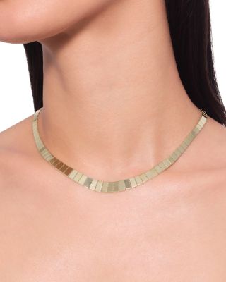 Graduating Flash Tile Chain Necklace in 14K Yellow Gold
